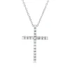 Collier Kreuz aus 750 Gold Weißgold 21 Brillanten 0,38ct F-SI L:40,6cm