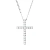 Collier Kreuz aus 750 Gold Weißgold 17 Brillanten 0,86ct TW-PI L:40cm