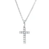 Collier Kreuz aus 750 Gold Weißgold 12 Brillanten 0,07ct TW-PI L:40cm
