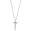 Collier Kreuz aus 750 Weißgold 9 Diamanten Fanatsy-Schliff 0,79ct TW-VSI/SI L:42cm