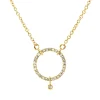 Collier Kreuz 750 Gelbgold 30 Diamanten 0,12ct TW-SI 1 Diamant 0,01ct TW-SI L:45cm
