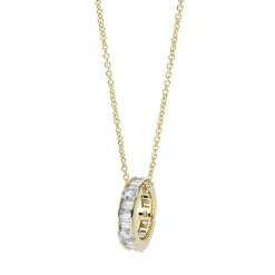 Collier mit Ring aus 750 Gold Gelbgold 25 Diamanten 0,69ct TW-SI L:45cm