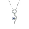 Collier Schlange 750 Weißgold 3 Tsavorithe 0,36ct grün 45 Brillanten 0,29ct F-VSI