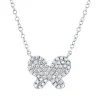 Collier Schmetterling aus 750 Weißgold 56 Brillanten 0,14ct TW-SI L:45,7cm