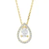 Collier Tropfen aus 750 Gold Gelbgold 23 Diamanten 0,46ct TW-SI L:45cm