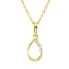 Collier Tropfen aus 750 Gold Gelbgold 4 Diamanten 0,03ct TW-SI L:45cm