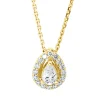 Collier Tropfen aus 750 Gold Gelbgold 17 Diamanten 0,32ct TW-SI L:45cm