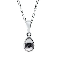 Collier Tropfen aus 750 Gold Weißgold Amethyst 0,34ct grün L:45cm Zarge