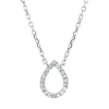 Collier Tropfen aus 750 Gold Weißgold 20 Diamanten 0,04ct TW-SI L:45cm