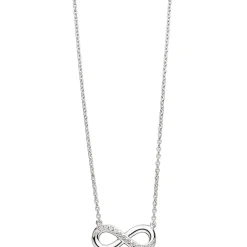 Collier Unendlichkeit Halskette mit Anhänger 925 Silber mit Zirkonia 41 cm