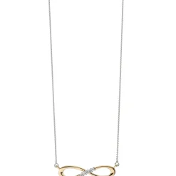 Collier Unendlichkeit Infinity Symbol 5 Diamanten 0.05Ct W/SI 585 Gold Halskette