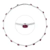 Collier 750 Weißgold 17 Rubine 10,15ct rot 161 Brillanten 2,93ct TW-VSI/SI L:39cm