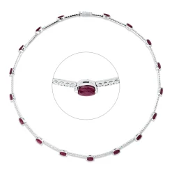 Collier 750 Weißgold 17 Rubine 10,15ct rot 161 Brillanten 2,93ct TW-VSI/SI L:39cm