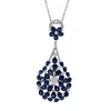 Collier 750 Weißgold 38 Saphire 13,3ct blau 53 Diamanten 1,41ct TW-VSI L:47,6cm