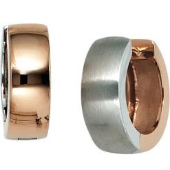 Creole Creolen 5,1mm aus 585 Gold Weißgold Rotgold mattiert Ohrschmuck für Damen