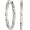 Creole Creolen 2,3mm 50 Diamanten 0.25Ct W/SI Brillanten 585 Gold Weißgold Damen