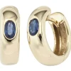 Creole Creolen 4,9mm Ohrringe mit echtem Safir Saphir blau 585 Gold Gelbgold