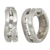 Creole Creolen Ohrringe, 16.8mm, mit Zirkonia, mattiert,925 Silber