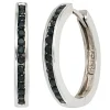 Creole Creolen Ohrringe 19,1mm 925 Silber Zirkonia schwarz Ohrschmuck