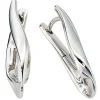Creole Creolen 3,3x21,6mm Ohrringe aus 333 Weißgold glänzend gedreht Damen