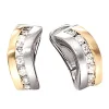 Creole Creolen 6x15mm 585 Weißgold Gelbgold Gold Diamant 0.8Ct Brillanten
