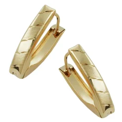 Creole Damenohrringe oval Goldschmuck 375 Gold Gelbgold NEU Ohrschmuck