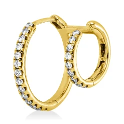 Creolen aus 750 Gelbgold 23 Brillanten 0,26ct TW-SI 17,7x10,1mm Einzelstück