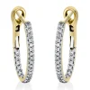 Creolen aus 750 Gelbgold 46 Brillanten 0,25ct TW-SI 18,2x1,9mm Fassung rhodiniert