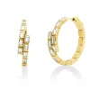 Creolen aus 750 Gelbgold 18 Diamanten Baguette-Schliff 1,64ct TW-VSI 28x6mm Zarge