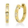 Creolen aus 750 Gelbgold 6 Diamanten Baguette-Schliff 0,13ct W-SI 13,7x2,2mm