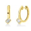 Creolen aus 750 Gelbgold 2 Diamanten Smaragd-Schliff 0,38ct TW-SI 15,3x5mm Zarge