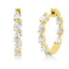 Creolen aus 750 Gelbgold 16 Diamanten Tropfen-Schliff 1,47ct TW-SI 18,5x2,7mm