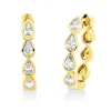 Creolen aus 750 Gelbgold 10 Diamanten Tropfen-Schliff 1,13ct TW-VSI 21,3x3,7mm
