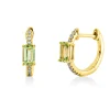 Creolen aus 750 Gelbgold 2 Peridote 0,64ct grün 20 Diamanten 0,06ct W-SI 14,6x3mm