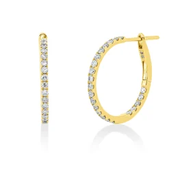 Creolen aus 750 Gold Gelbgold 48 Brillanten 0,62ct I-PI 22x1,5mm