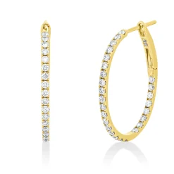 Creolen aus 750 Gold Gelbgold 56 Brillanten 0,84ct I-SI 24,5x1,5mm