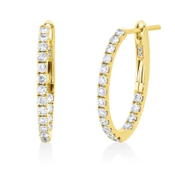 Creolen aus 750 Gold Gelbgold 38 Brillanten 0,57ct I-SI 18,7x1,4mm