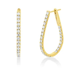 Creolen aus 750 Gold Gelbgold 54 Brillanten 1,95ct I-SI 32,5x2,2mm