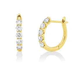 Creolen aus 750 Gold Gelbgold 10 Brillanten 0,79ct I-SI 15,6x2,6mm