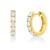 Creolen aus 750 Gold Gelbgold 12 Brillanten 0,52ct I-SI 11,7x2,2mm