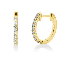 Creolen aus 585 Gold Gelbgold 20 Brillanten 0,25ct TLB-SI 12x1,5mm