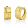 Creolen aus 585 Gold Gelbgold 12 Brillanten 0,05ct TTLB-SI 12,3x6mm