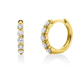 Creolen aus 750 Gold Gelbgold 10 Brillanten 0,27ct TW-PI 11,2x2mm