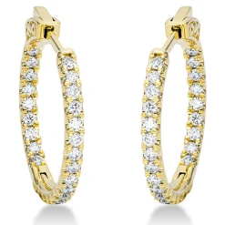 Creolen aus 750 Gold Gelbgold 48 Brillanten 0,66ct TW-SI S:2mm