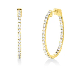 Creolen aus 750 Gold Gelbgold 66 Brillanten 1,69ct TW-SI 29,5x1,8mm