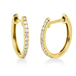 Creolen aus 750 Gold Gelbgold 24 Brillanten 0,1ct TW-SI 12,1x1,6mm