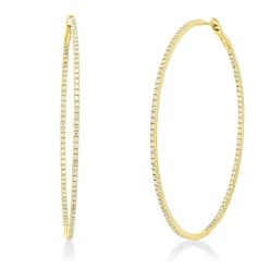 Creolen aus 750 Gold Gelbgold 202 Brillanten 1,04ct TW-SI 51,5x1,3mm