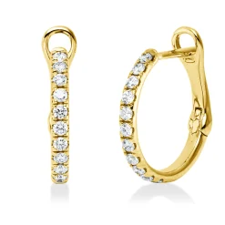 Creolen aus 750 Gold Gelbgold 22 Brillanten 0,32ct TW-SI 16,2x1,8mm