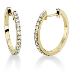 Creolen aus 750 Gold Gelbgold 28 Brillanten 0,36ct TW-SI 17,3x1,6mm