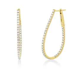 Creolen aus 750 Gold Gelbgold 82 Brillanten 1,45ct TW-SI 37,3x1,7mm